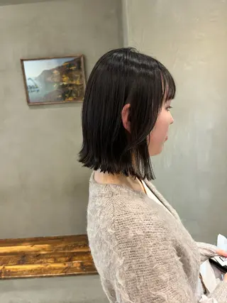 セミロング 新宿/顔周りカット +レイヤー＝しずく♩のヘアスタイル
