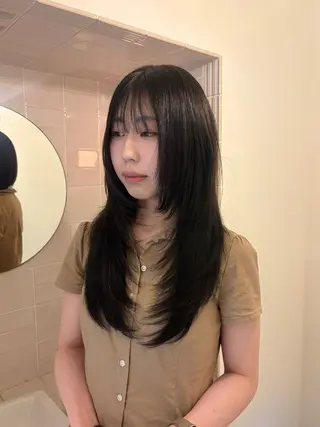 ロング カラー 加藤 優那のヘアスタイル