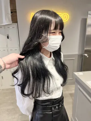 ロング カラー パーマ ヘアアレンジ メンズ 上品＆韓国風 🥀海心🥀のヘアスタイル