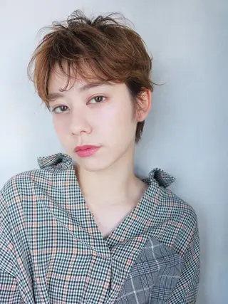 ショート カラー パーマ ヘアアレンジ ITbyALBUM 中野店のヘアスタイル