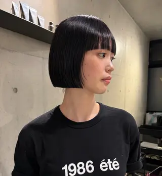 ショート カラー ヘアアレンジ ボブ艶モテカラー🫧 カリンのヘアスタイル