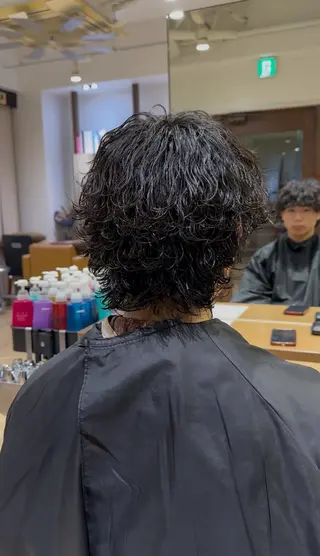 ショート メンズ メンズ特化/フェザー パーマ 和哉のヘアスタイル