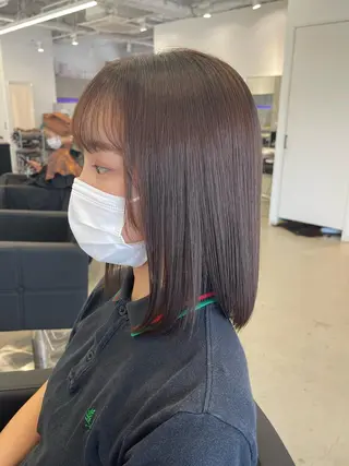 ミディアム 店長 MANAMI 艶カラー／骨格ボブのヘアスタイル