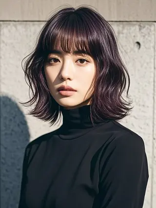 ミディアム ウルフカット 811 大阪梅田 ウルフのヘアスタイル