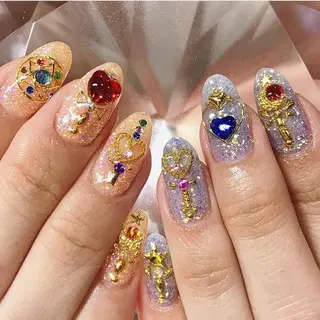 ネイル 渋谷／チップ長さ出し 👑アプレgel-xのネイルデザイン
