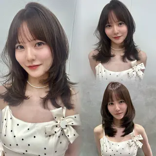 ミディアム Londnaitre MAHOのヘアスタイル