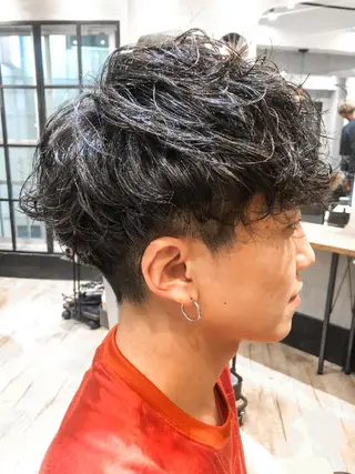 メンズ パーマ ショート メンズ特化 TAKE高崎のヘアスタイル