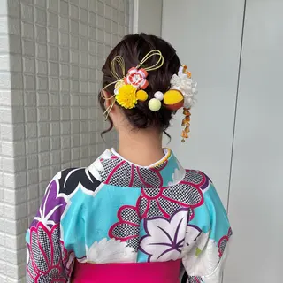 銀座:似合わせカラー オリーブ🫒アレンジのヘアスタイル