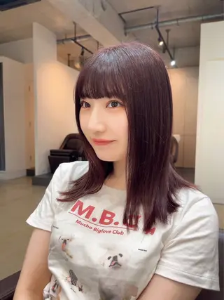 ミディアム カラー 【表参道】Ruri デジタルパーマのヘアスタイル