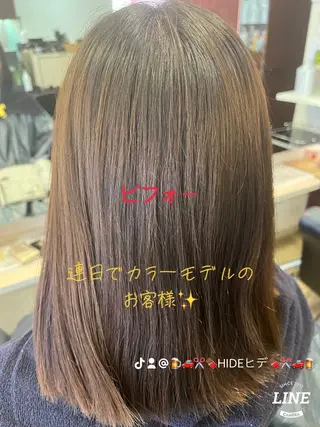 ミディアム カラー 織田 英之のヘアスタイル