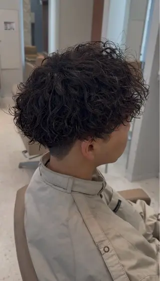 ショート パーマ ヘアアレンジ メンズ キッズ 【メンズパーマ特化】 壱岐祥一朗のヘアスタイル