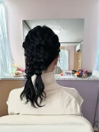 セミロング 杏寿 ヘアセットサロンのヘアスタイル