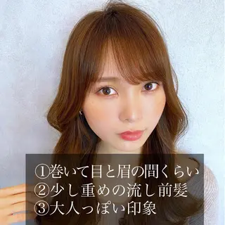 セミロング カラー 新宿/韓国風レイヤー 髪質改善/渋谷直樹のヘアスタイル