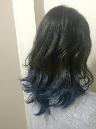 ミディアム セミロング ロング カラー 若杉 諒のヘアスタイル
