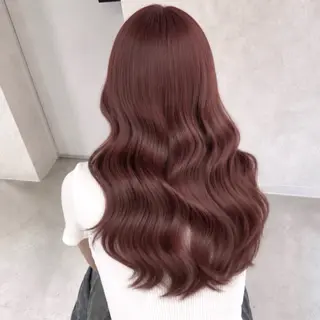 セミロング カラー パーマ 🎀ピンクベージュ/ 梅田/茶屋町🎀のヘアスタイル
