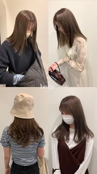 セミロング カラー メンズ キッズ 落合希 Olivebeigeのヘアスタイル