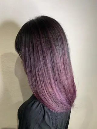 セミロング 東風上 亮介のヘアスタイル