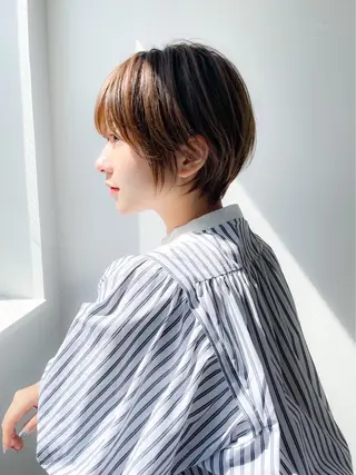 ショート 水田吉亮/髪質改善/ 縮毛矯正/レイヤーのヘアスタイル