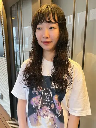ロング パーマ 暖色/パーマ 🌼クニトウメイのヘアスタイル