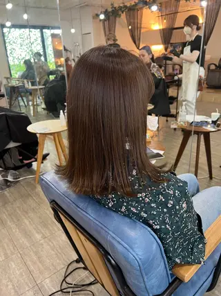 ミディアム カラー 韓国風　くすみカラー パーマKOUKIのヘアスタイル