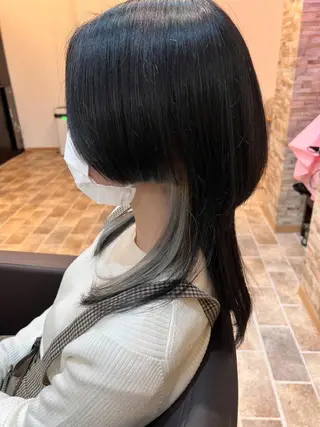 ミディアム カラー ヘアカラー&縮毛矯正 STAR☆RIVERのヘアスタイル