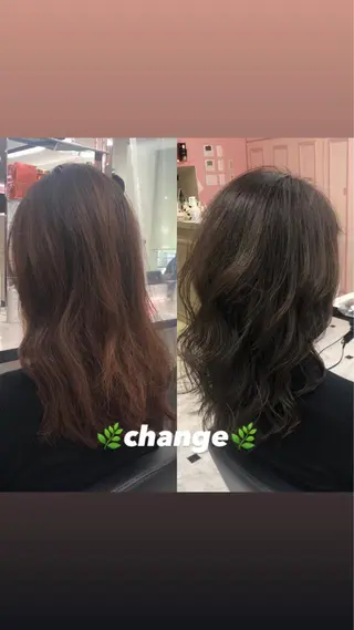 セミロング カラー パーマ ヘアアレンジ メンズ キッズ ネイル マツエク・マツパ KANAMI 🌏のヘアスタイル
