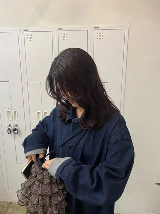 セミロング カラー FIX hair しなのヘアスタイル