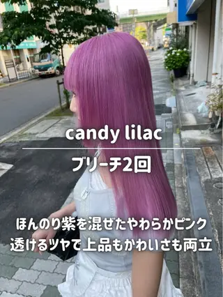 ロング カラー ナチュラルカラー/ ハイトーン AMIのヘアスタイル