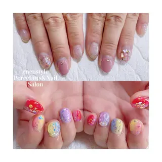 ミディアム ネイル 🐾enen style 🐾のネイルデザイン