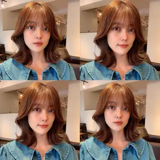 ミディアム カラー 透明感カラー✂︎ /縮毛矯正/YUKAのヘアスタイル