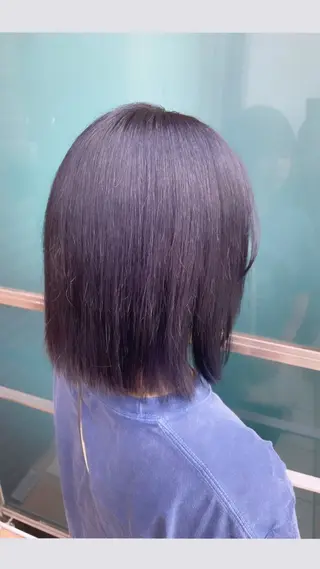 ミディアム ルナ🫐縮毛矯正 🫐髪質改善のヘアスタイル