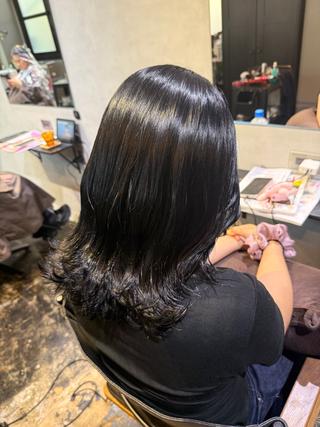 ミディアム カラー 透明感カラー/パーマ 🌀アオノのヘアスタイル