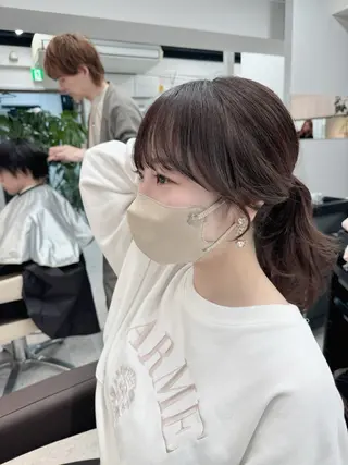 セミロング 可愛い顔周りカット お任せください✨中川のヘアスタイル