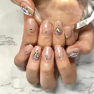 ネイル 渋谷／チップ長さ出し 👑アプレgel-xのネイルデザイン