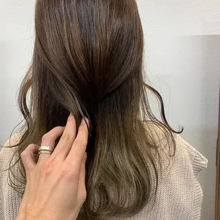 セミロング 🌕透明感カラー @ENTER大名のヘアスタイル