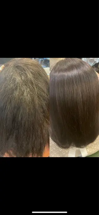 セミロング 髪質改善縮毛矯正 専門店のヘアスタイル