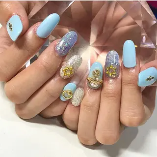 ネイル 渋谷／チップ長さ出し 👑アプレgel-xのネイルデザイン
