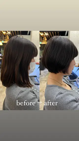 ショート カラー 骨格診断🍃ショート /ショートボブ✨岡元のヘアスタイル