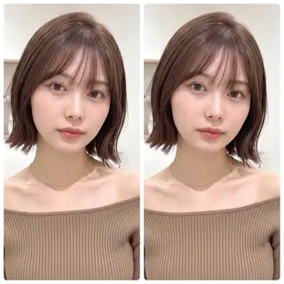 ミディアム 🪞骨格補正ボブ🪞 くびれボブ🤍ななみのヘアスタイル