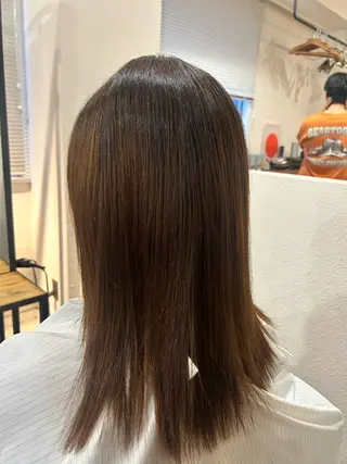 セミロング 栄/海外風カラー/ ナチュラル縮毛のヘアスタイル
