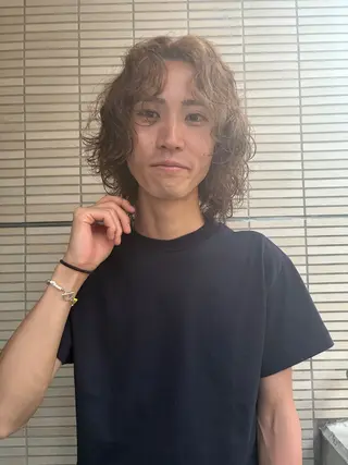 ミディアム パーマ メンズ メンズカット/ パーマ/HYOのヘアスタイル
