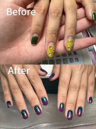 ネイル Yuka 長さ出し&デザインのネイルデザイン