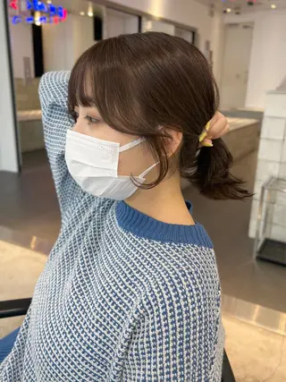 セミロング カラー ヘアアレンジ 天神レイヤーカット No.1💖マユカのヘアスタイル