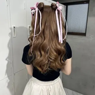 ヘアアレンジ 広香🪽ハイトーン/ レイヤー/ヘアセットのヘアスタイル