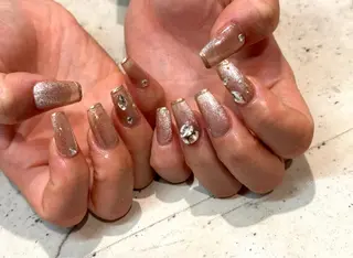 ネイル 韓国/ワンホン/長さ 出しつけ放題🎀のネイルデザイン