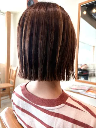 ミディアム 切りっぱなしボブ/ 三瀬翔のヘアスタイル