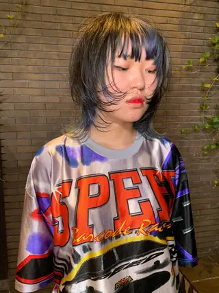 セミロング カラー 【ロングウルフカット 姫カット】伊藤裕哉のヘアスタイル