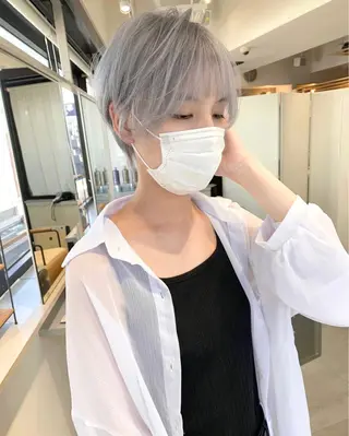 カラー kanta 梅田 韓国ハイトーンのヘアスタイル