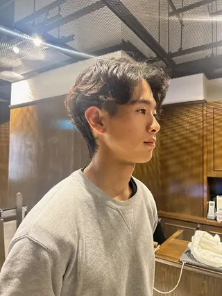 ミディアム メンズ 中易真凜/メンズ カットモデル募集中のヘアスタイル