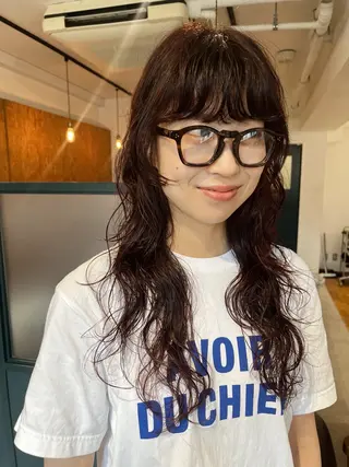 ロング パーマ 暖色/パーマ 🌼クニトウメイのヘアスタイル